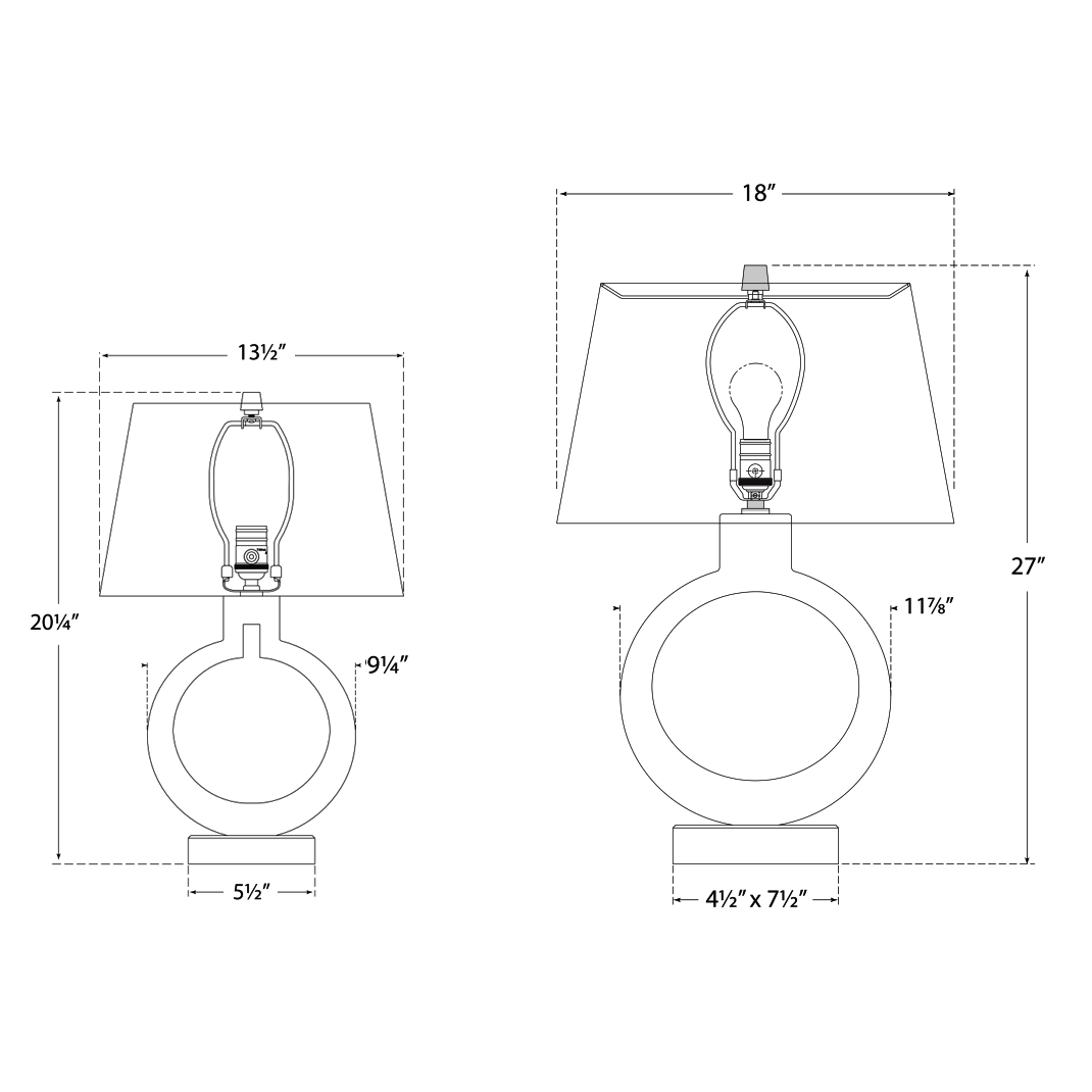 Visual Comfort Signature Ring Form Table Lamp