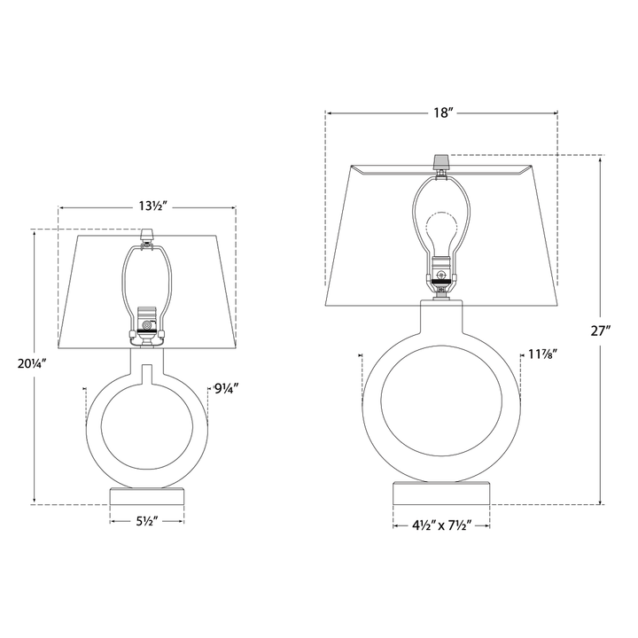 Visual Comfort Signature Ring Form Table Lamp