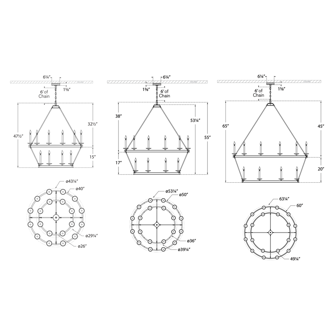 Visual Comfort Signature Launceton 2 Tier Chandelier