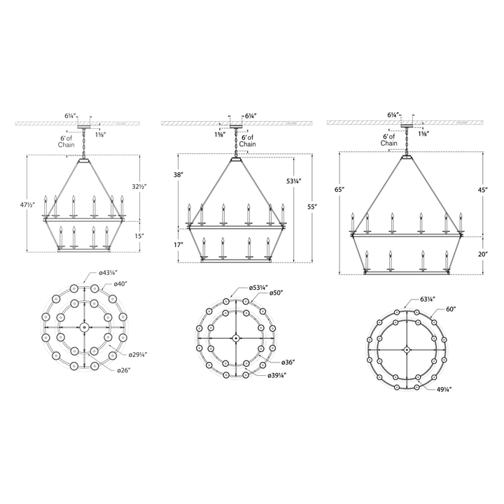 Visual Comfort Signature Launceton 2 Tier Chandelier