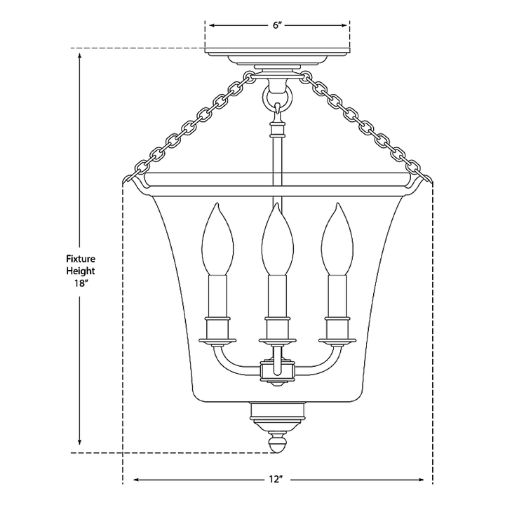 Visual Comfort Signature Sussex Bell Jar Semi Flush Ceiling Light