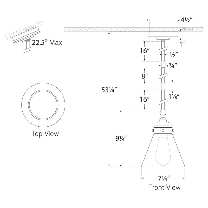 Visual Comfort Signature Parkington Solid Pendant