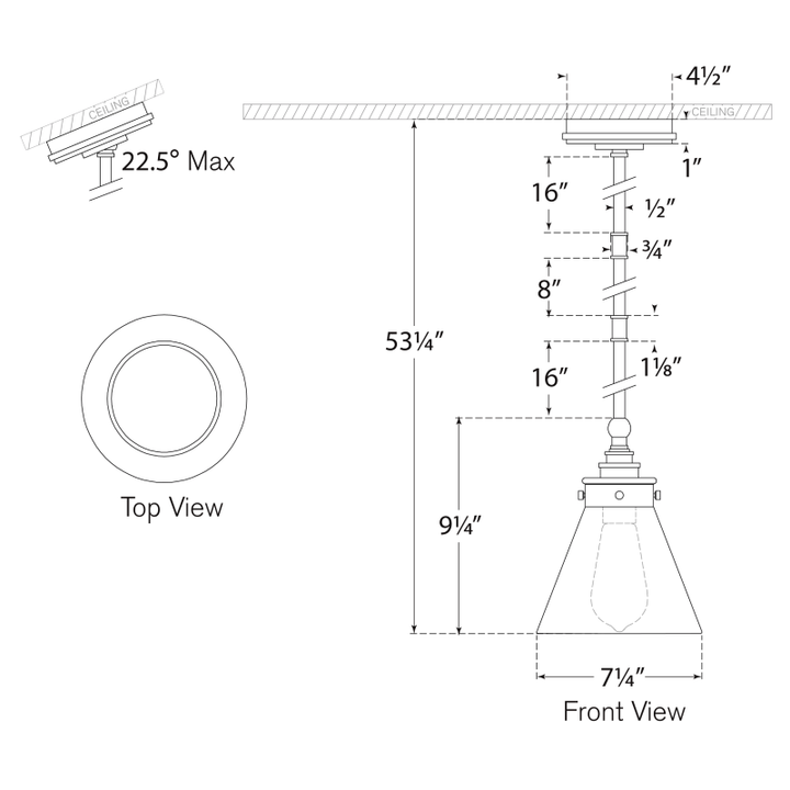 Visual Comfort Signature Parkington Solid Pendant