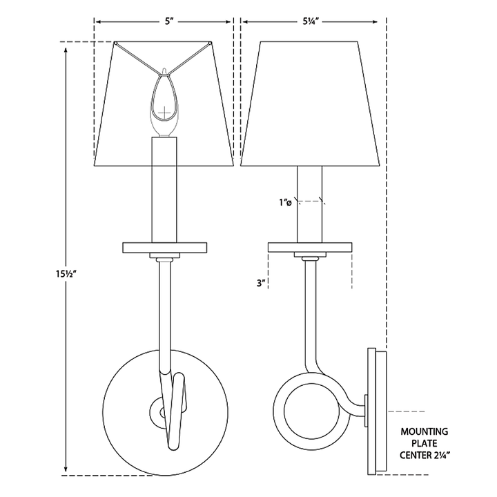Visual Comfort Signature Symmetric Twist Wall Sconce