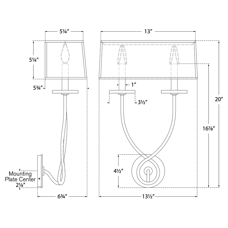 Visual Comfort Signature Symmetric Twist Double Wall Sconce