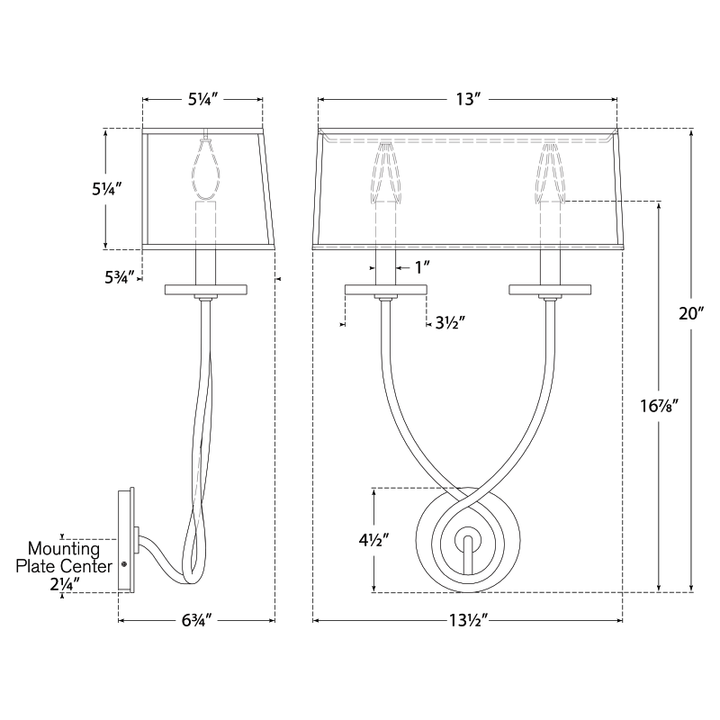 Visual Comfort Signature Symmetric Twist Double Wall Sconce