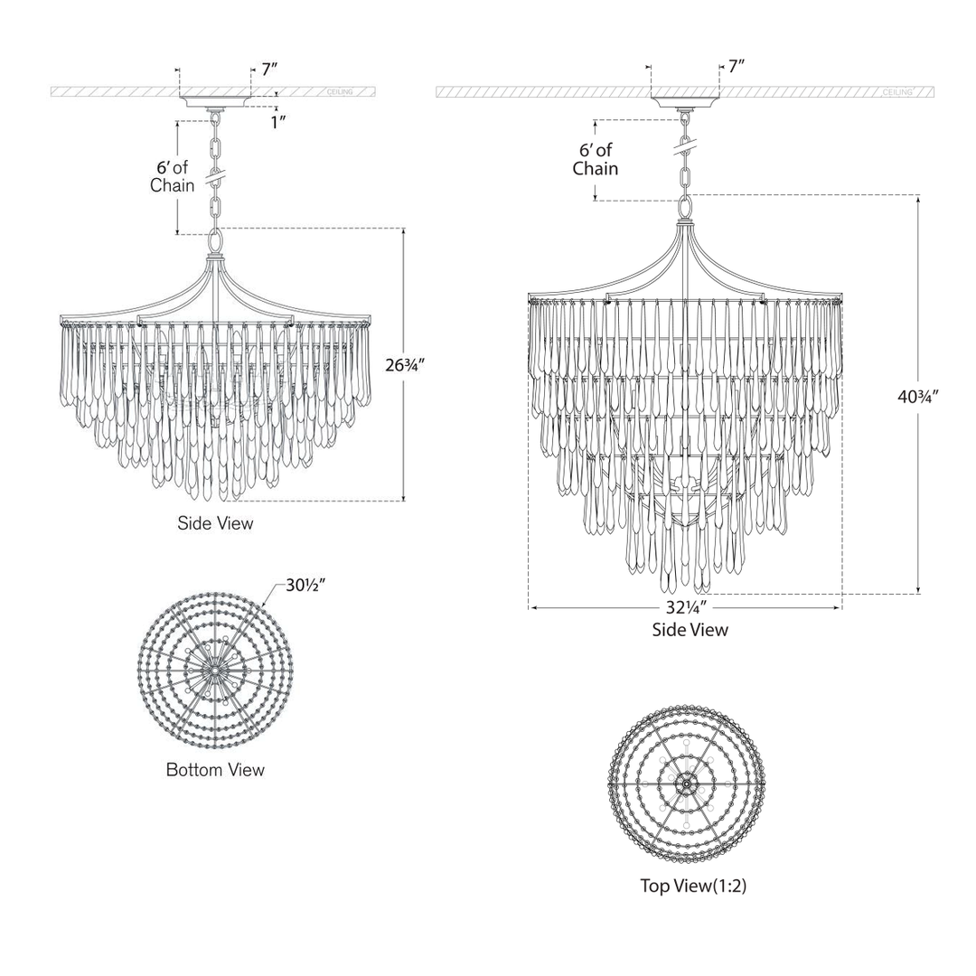 Visual Comfort Signature Vacarro Chandelier