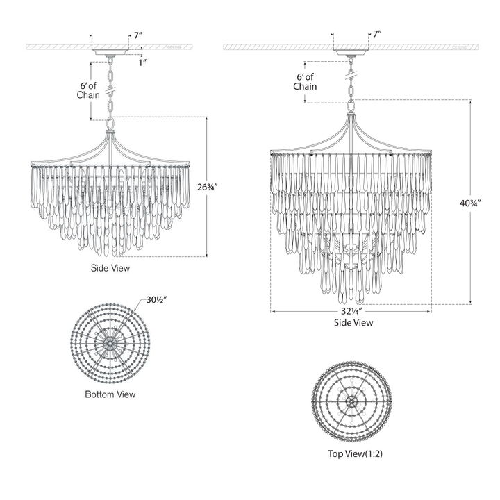 Visual Comfort Signature Vacarro Chandelier