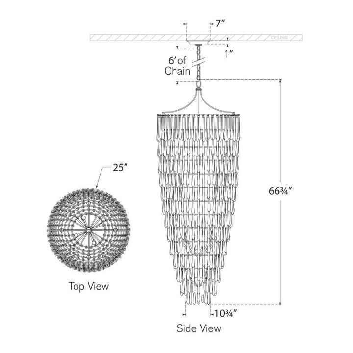 Visual Comfort Signature Vacarro Tall Cascading Chandelier