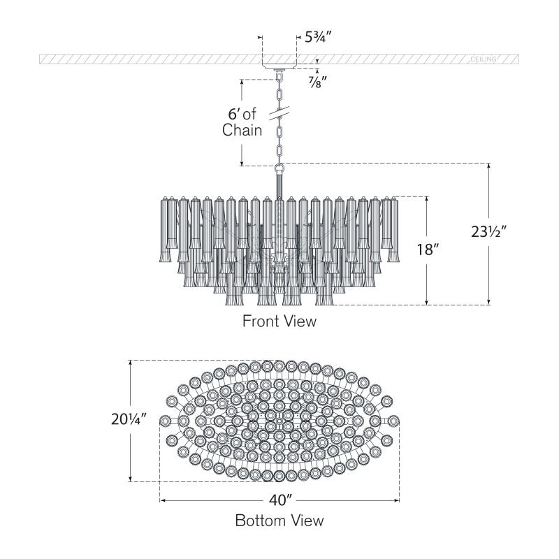 Visual Comfort Signature Lorelei Oval Chandelier