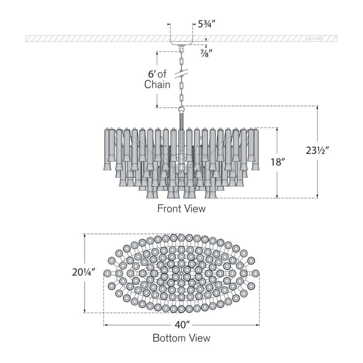 Visual Comfort Signature Lorelei Oval Chandelier