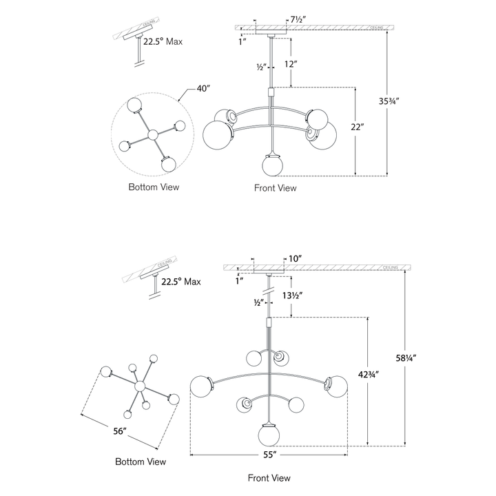 Visual Comfort Signature Prescott Convertible Chandelier