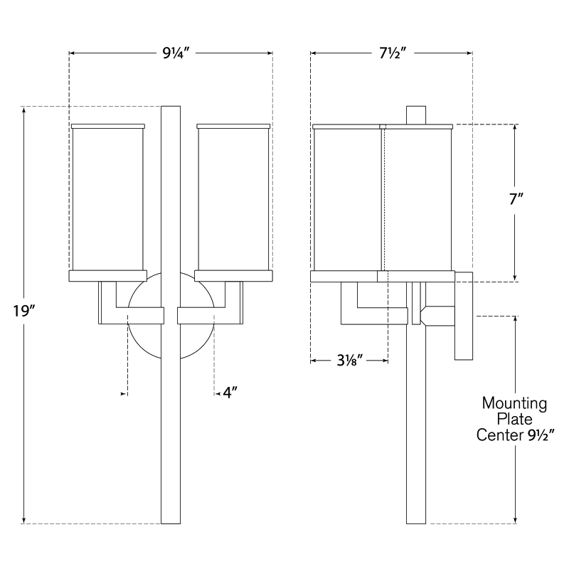 Visual Comfort Signature Liaison Double Wall Sconce