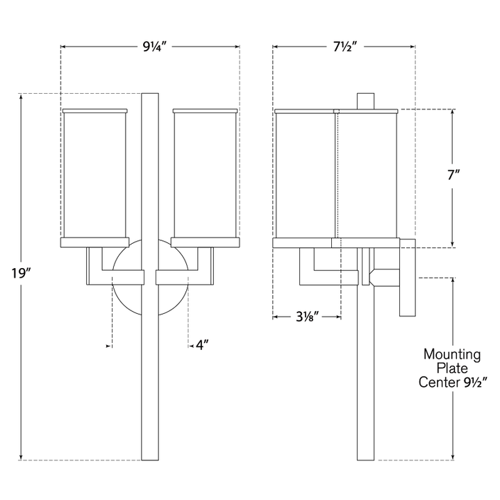 Visual Comfort Signature Liaison Double Wall Sconce