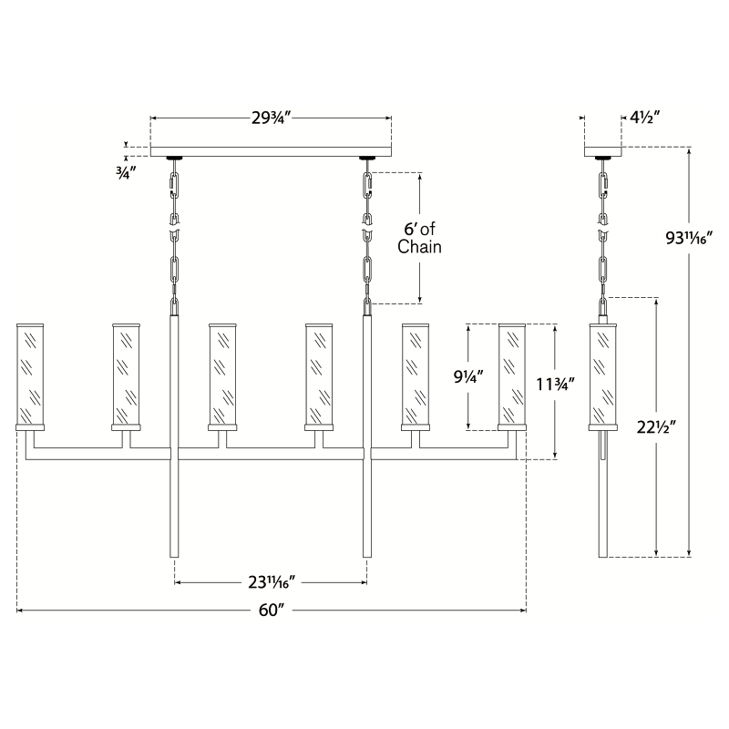 Visual Comfort Signature Liaison Linear Chandelier