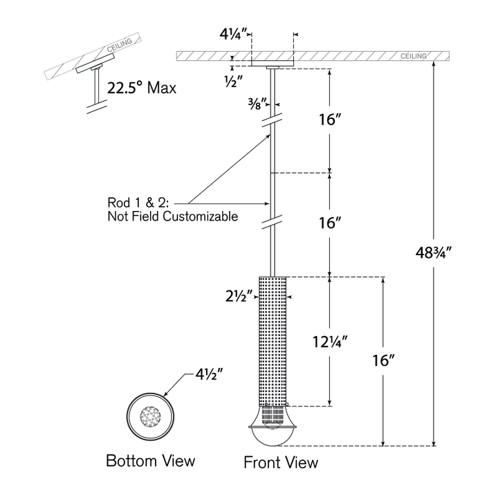 Visual Comfort Signature Precision Elongated Pendant