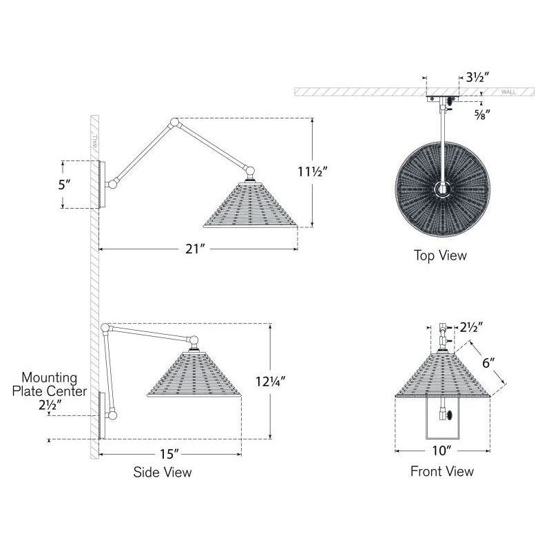 Visual Comfort Signature Wimberley Double Swing Arm Wall Light