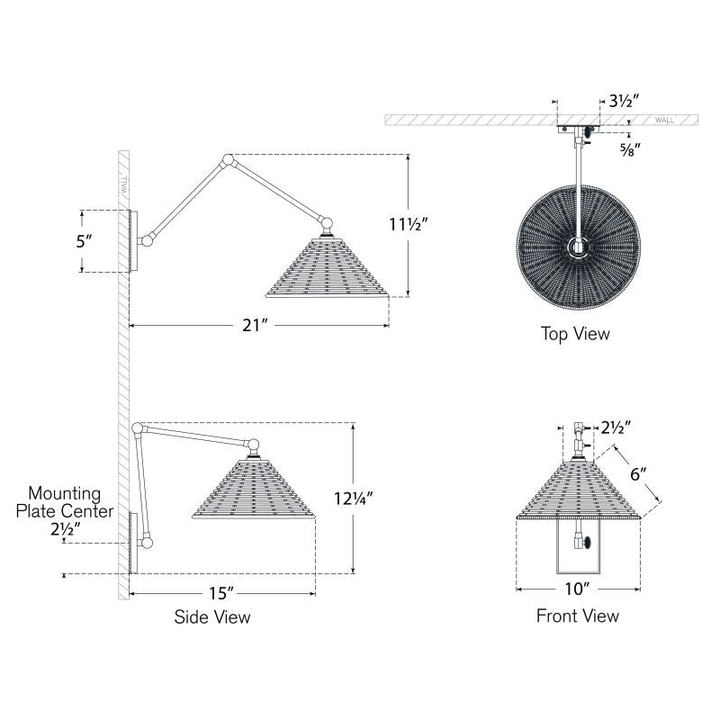 Visual Comfort Signature Wimberley Double Swing Arm Wall Light