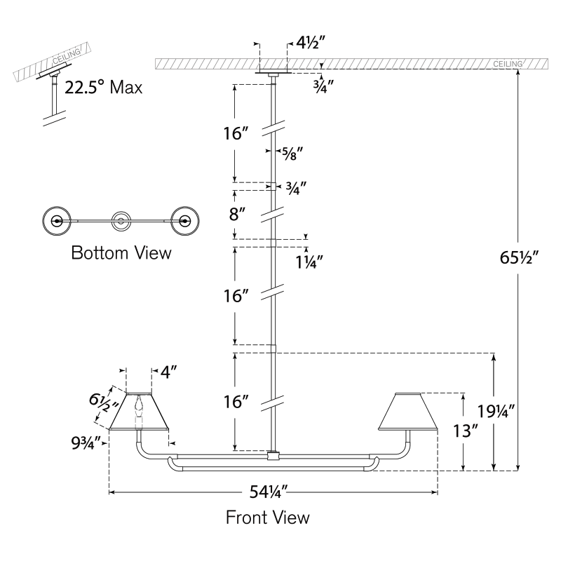Visual Comfort Signature Rigby Linear Chandelier