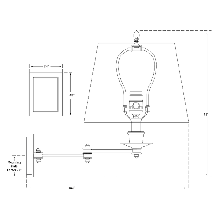Visual Comfort Signature Triple Swing Arm Wall Sconce