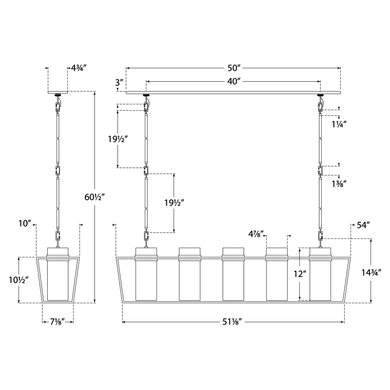 Visual Comfort Signature Presidio Linear Pendant
