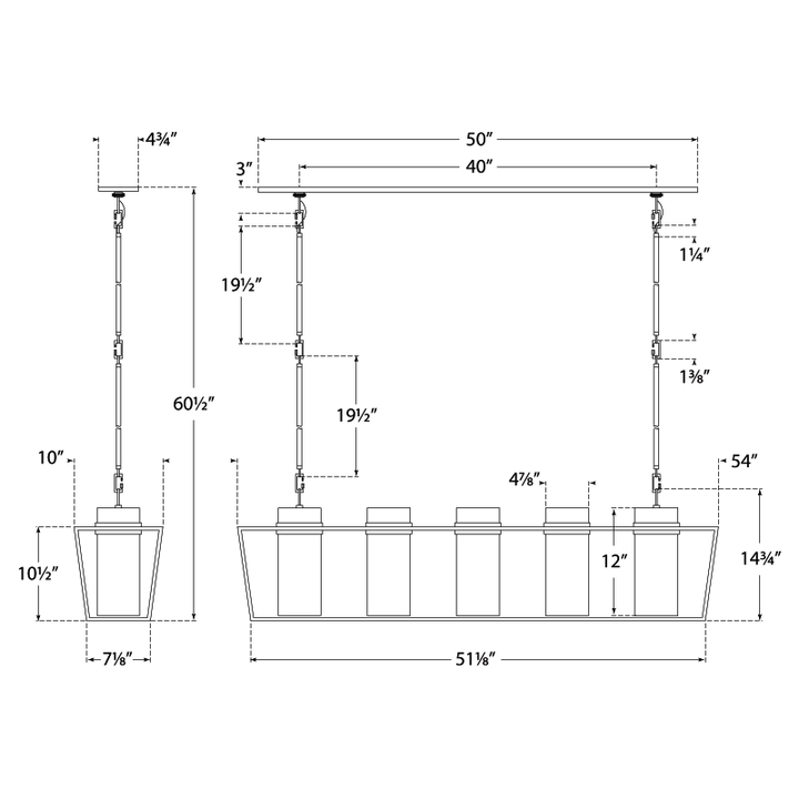 Visual Comfort Signature Presidio Linear Pendant