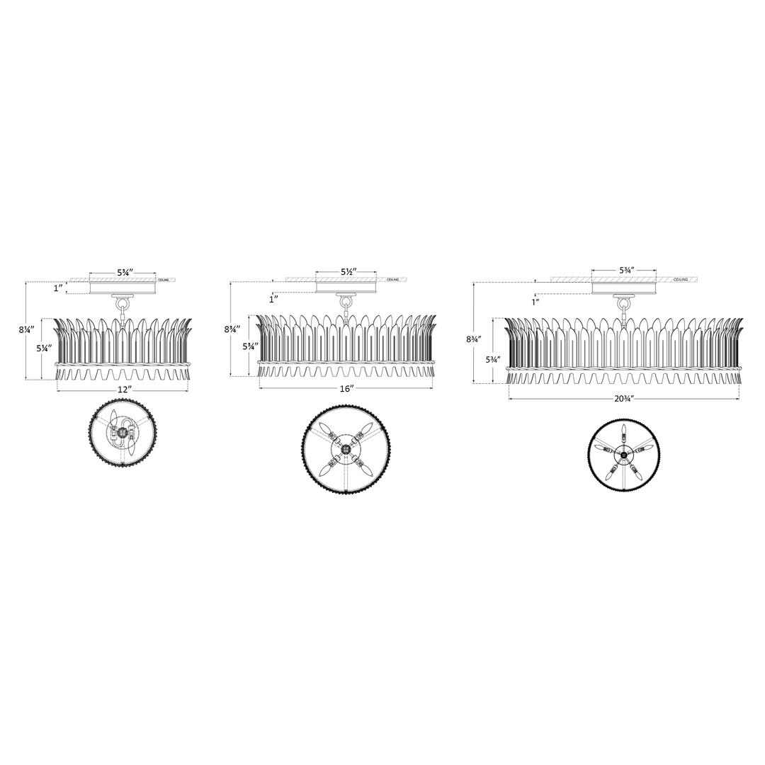Visual Comfort Signature Leslie Semi Flush Ceiling Light