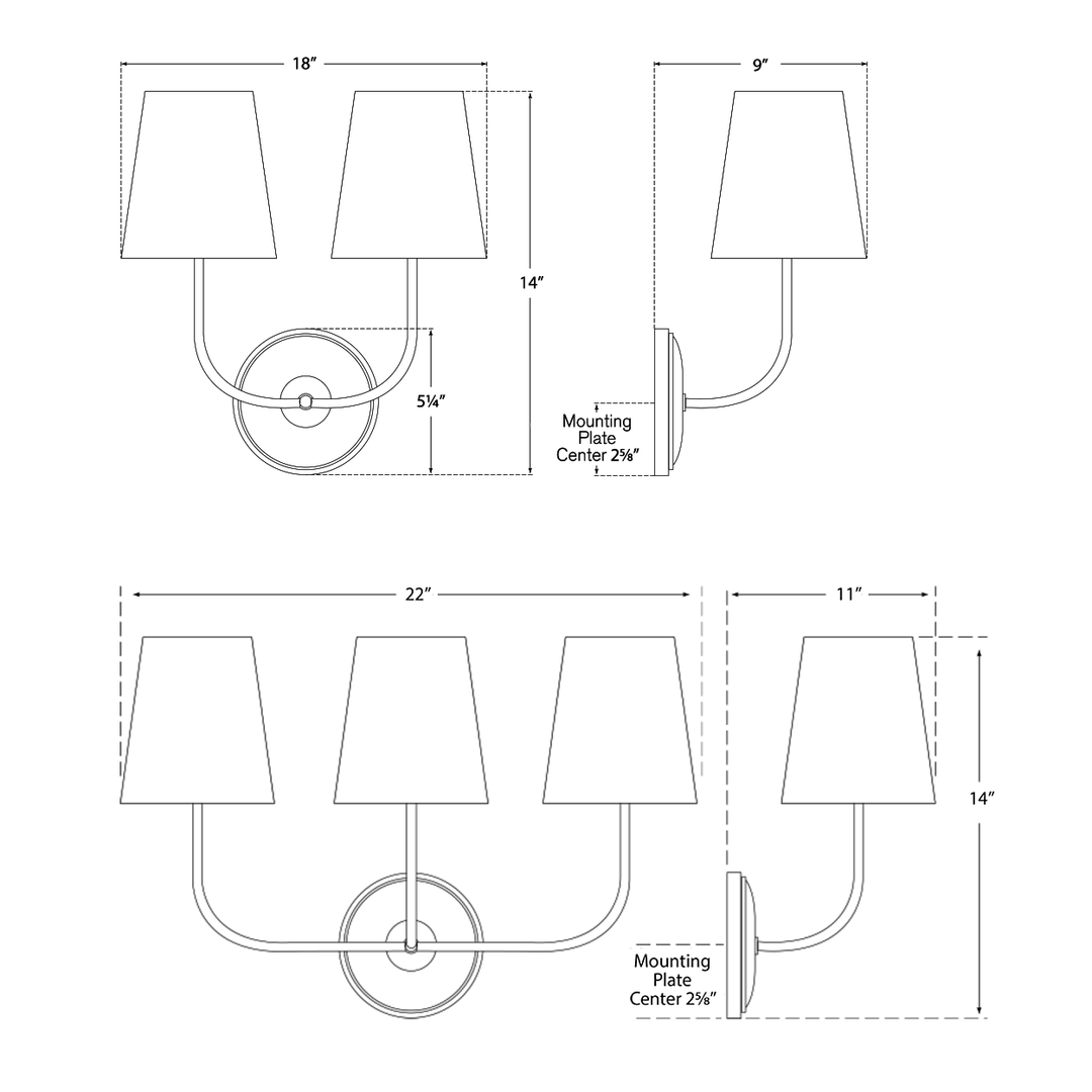 Visual Comfort Signature Vendome Multi Light Wall Sconce