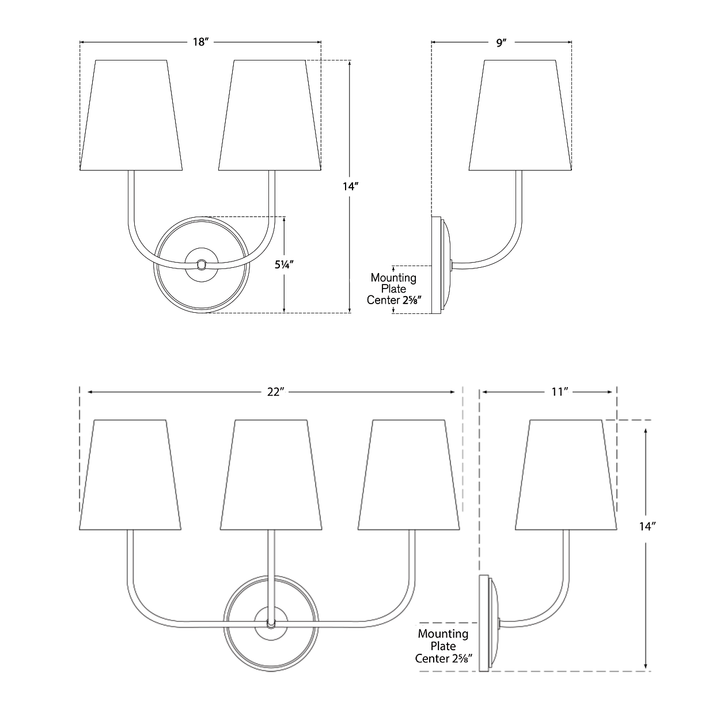 Visual Comfort Signature Vendome Multi Light Wall Sconce