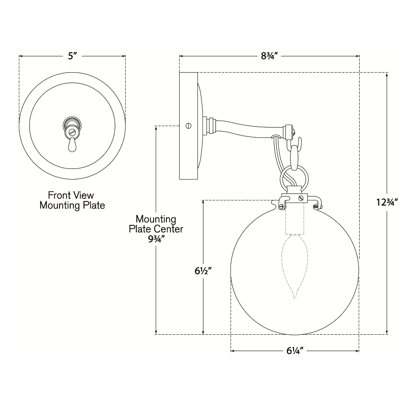 Visual Comfort Signature Katie Globe Wall Sconce