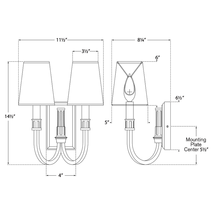 Visual Comfort Signature Modern Library Double Wall Sconce