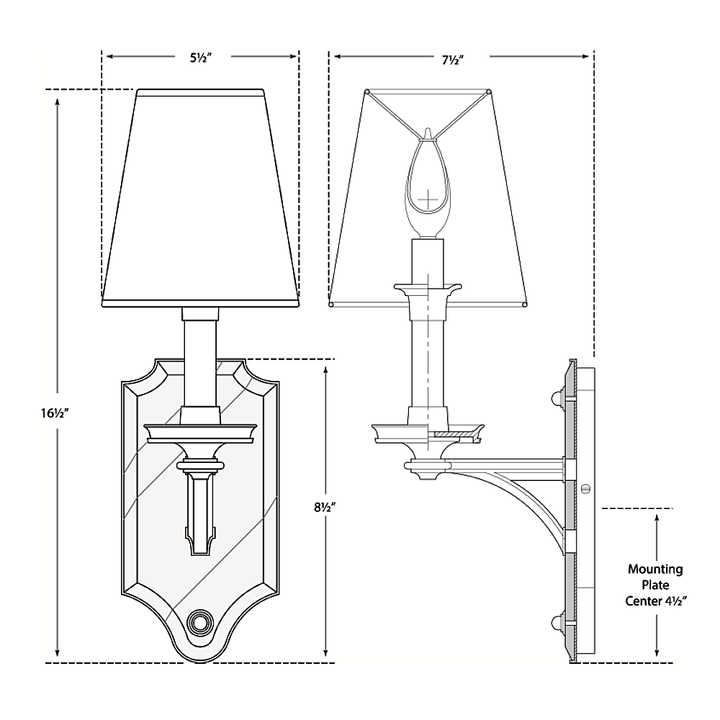 Visual Comfort Signature Verona Mirrored Wall Sconce