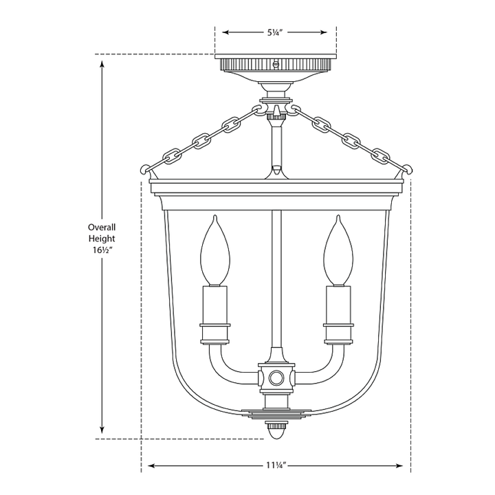 Visual Comfort Signature Merchant Semi Flush Ceiling Light