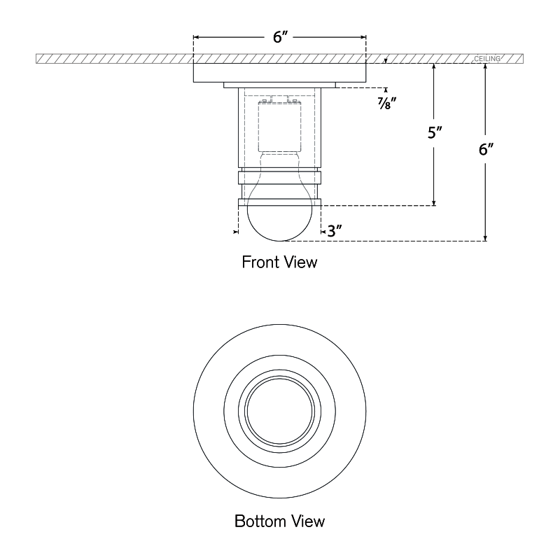 Visual Comfort Signature Top Hat Ceiling Light