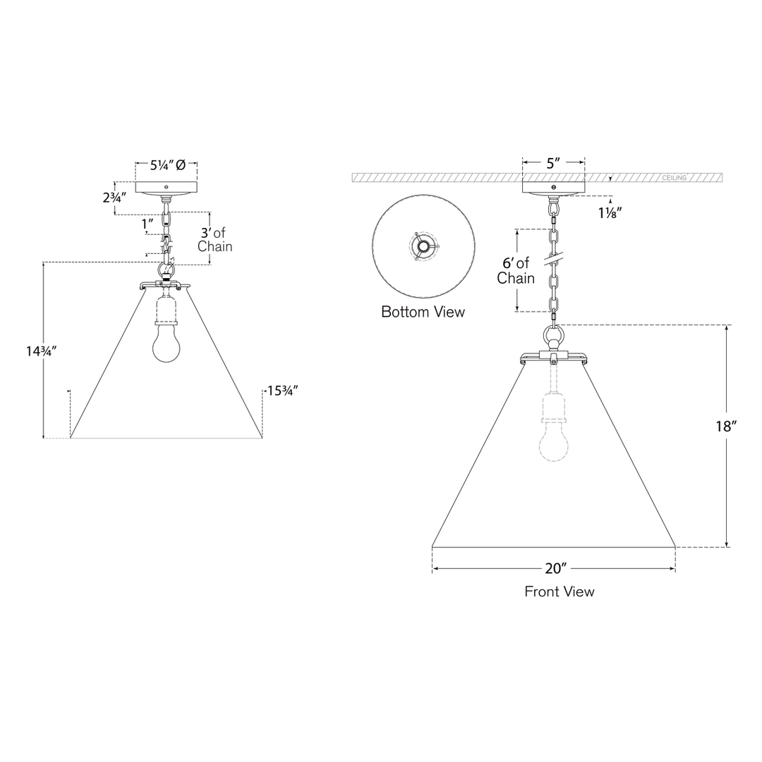 Visual Comfort Signature Katie Conical Pendant