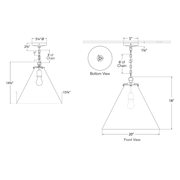 Visual Comfort Signature Katie Conical Pendant