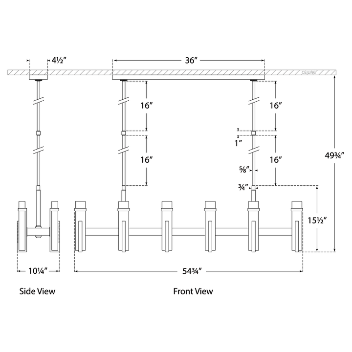 Visual Comfort Signature Malik Linear Chandelier