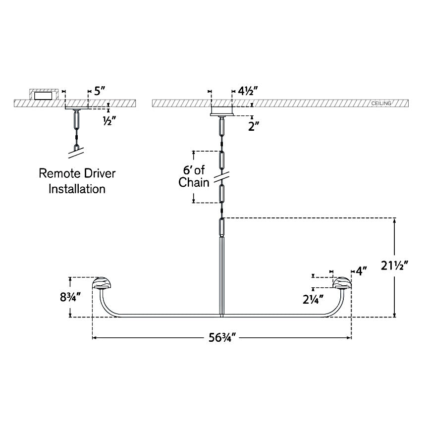Visual Comfort Signature Pedra Linear Chandelier