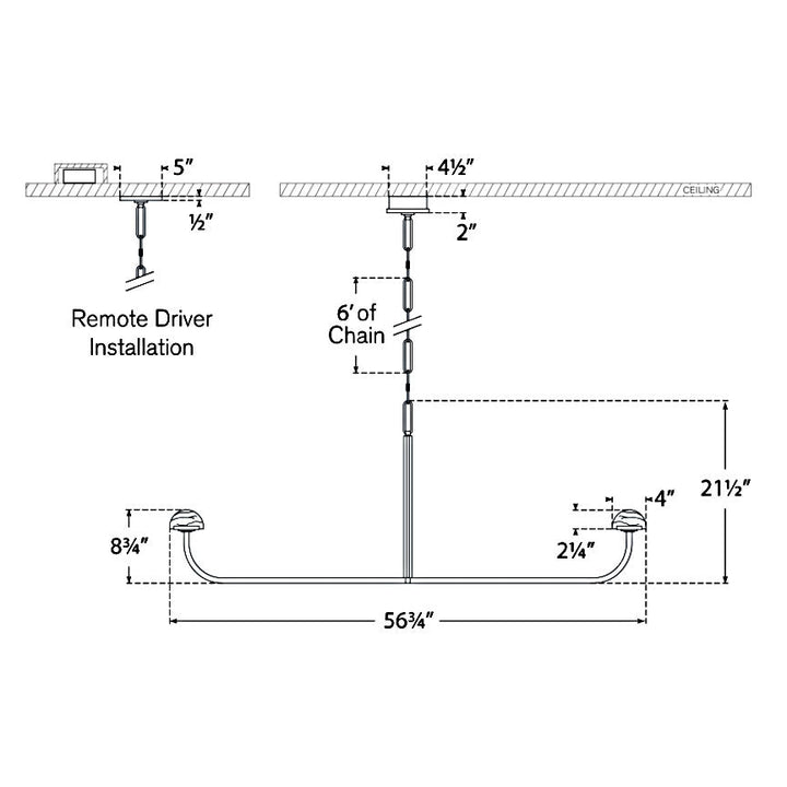 Visual Comfort Signature Pedra Linear Chandelier