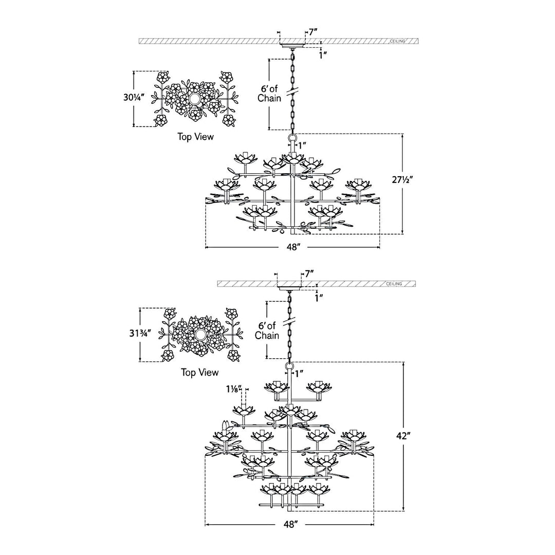 Visual Comfort Signature Clementine Wide Chandelier