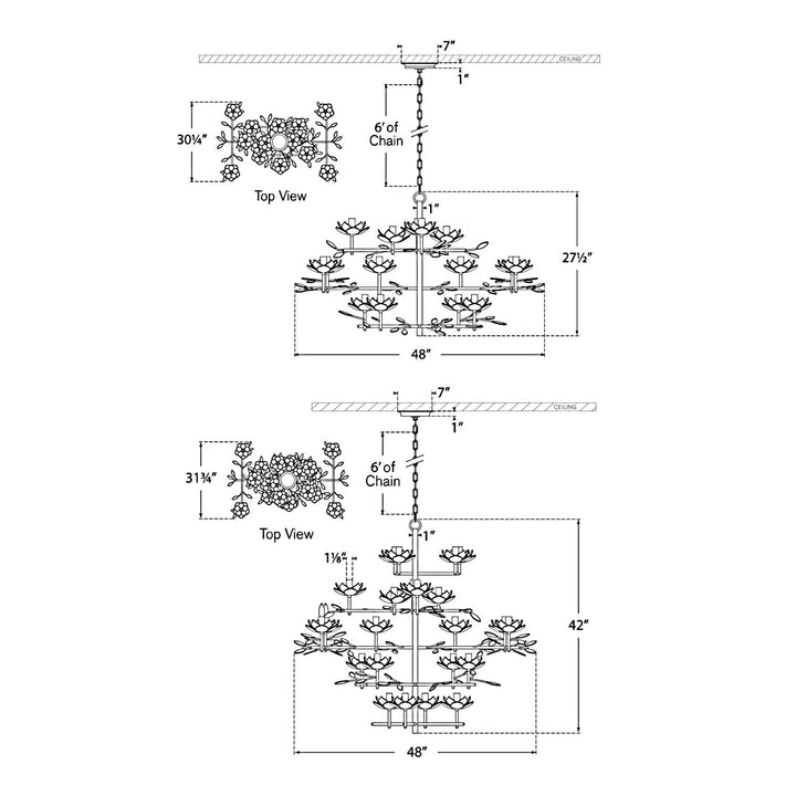 Visual Comfort Signature Clementine Wide Chandelier