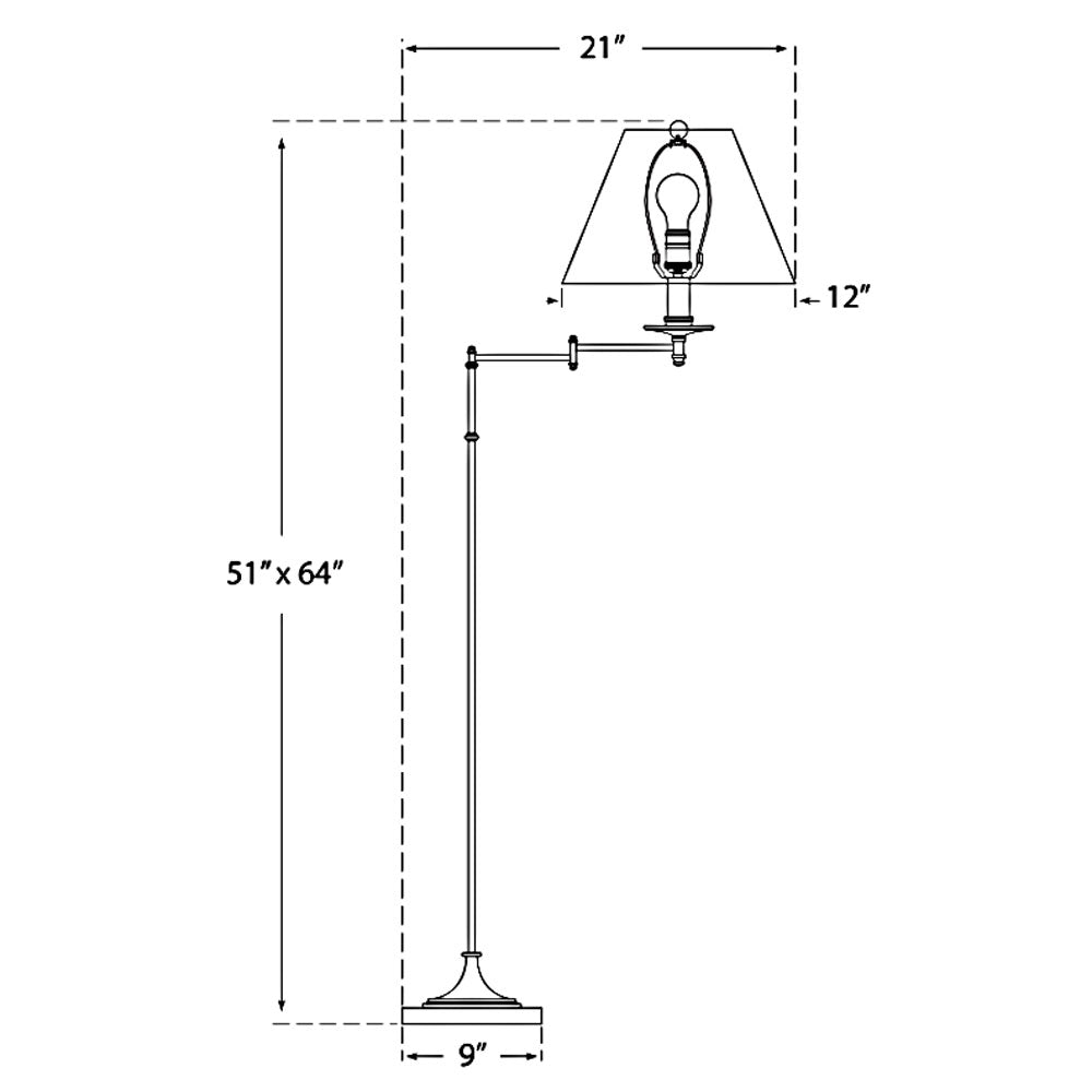 Visual Comfort Signature Dorchester Adjustable Swing Arm Floor Lamp