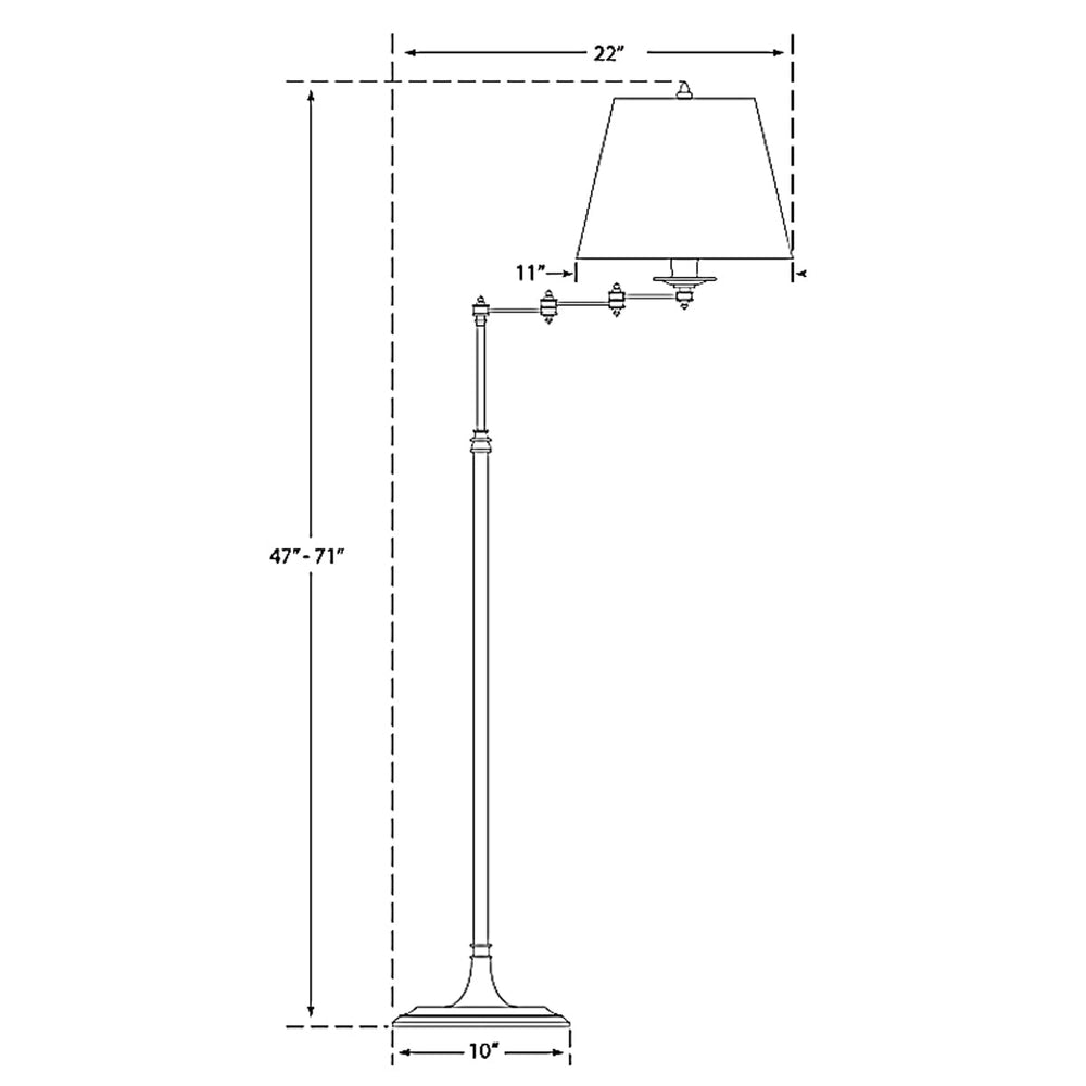 Visual Comfort Signature Candle Stick Triple Swing-arm Floor Lamp