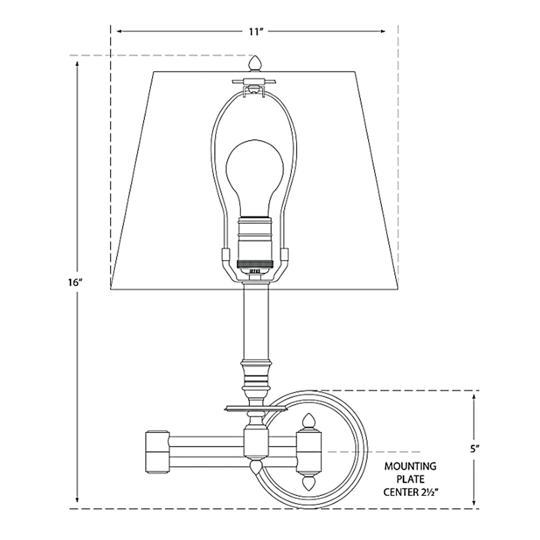 Visual Comfort Signature Candle Stick Swing-arm Plug-in Wall Sconce