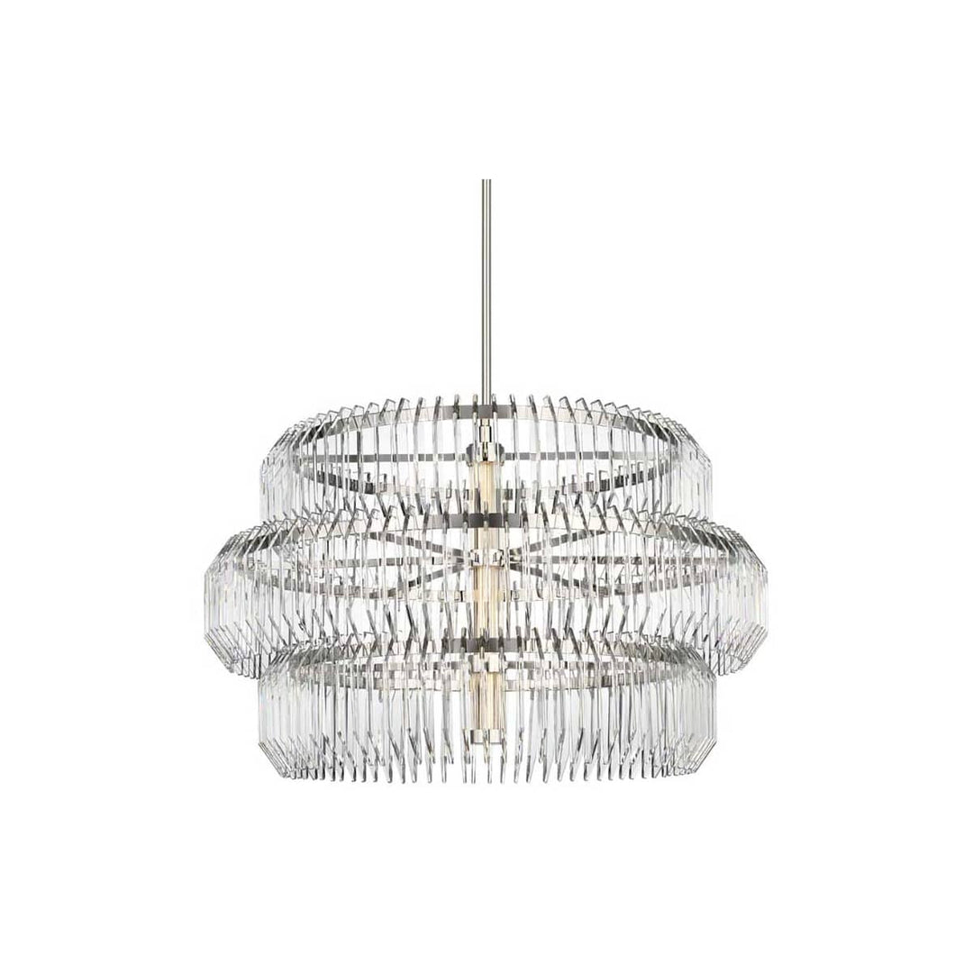 Visual Comfort Signature Killarney Layered Drum Chandelier in Polished Nickel
