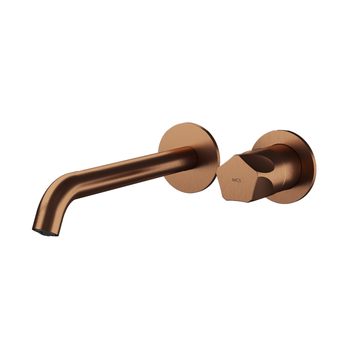 MGS Bagno Penta Two hole Stainless Steel Wall mount Basin Faucet