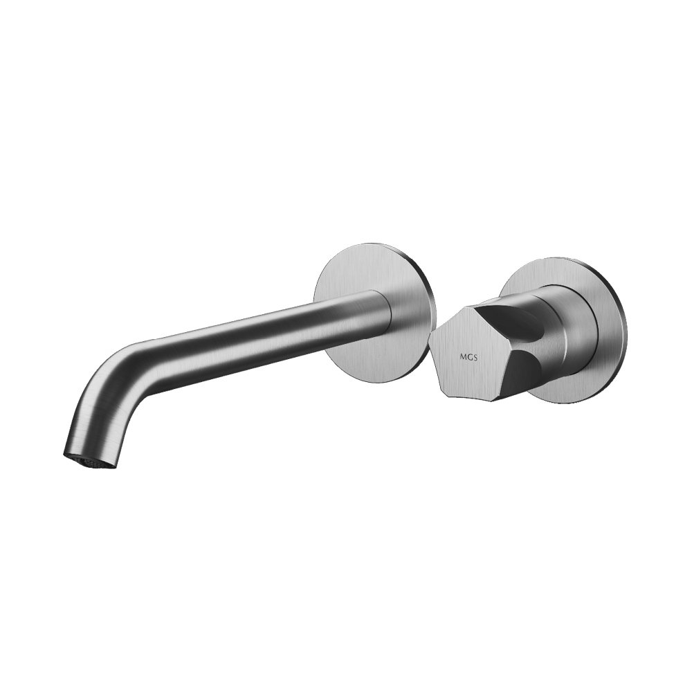 MGS Bagno Penta Two hole Stainless Steel Wall mount Basin Faucet