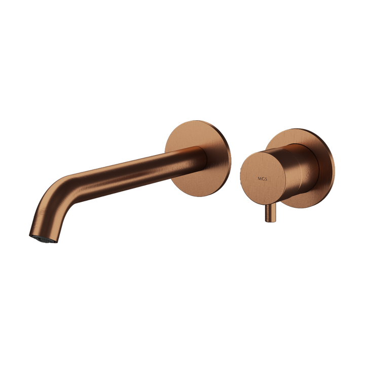 MGS Bagno Minimal Two hole Stainless Steel Wall mount Basin Faucet