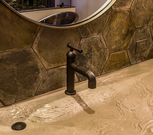 Sonoma Forge Brut Bathroom Faucet with Elbow Spout