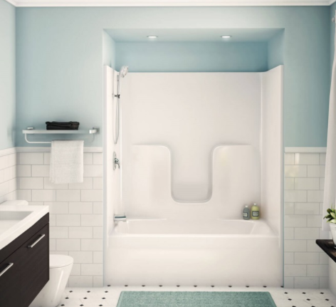 Aker CM-60 One Piece 60" x 32" x 72" Alcove Tub & Shower, White